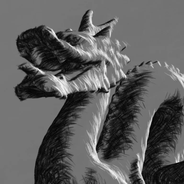 A Non-Photorealistic Rendering Technique for Art-directed Hatching of 3D Point Clouds